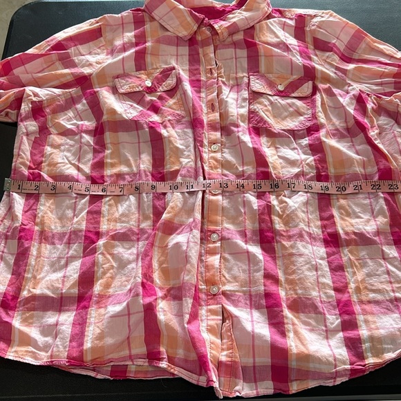Croft & Barrow Pink With Orange Plaid Shirt. Size 3X (118) - Picture 13 of 14